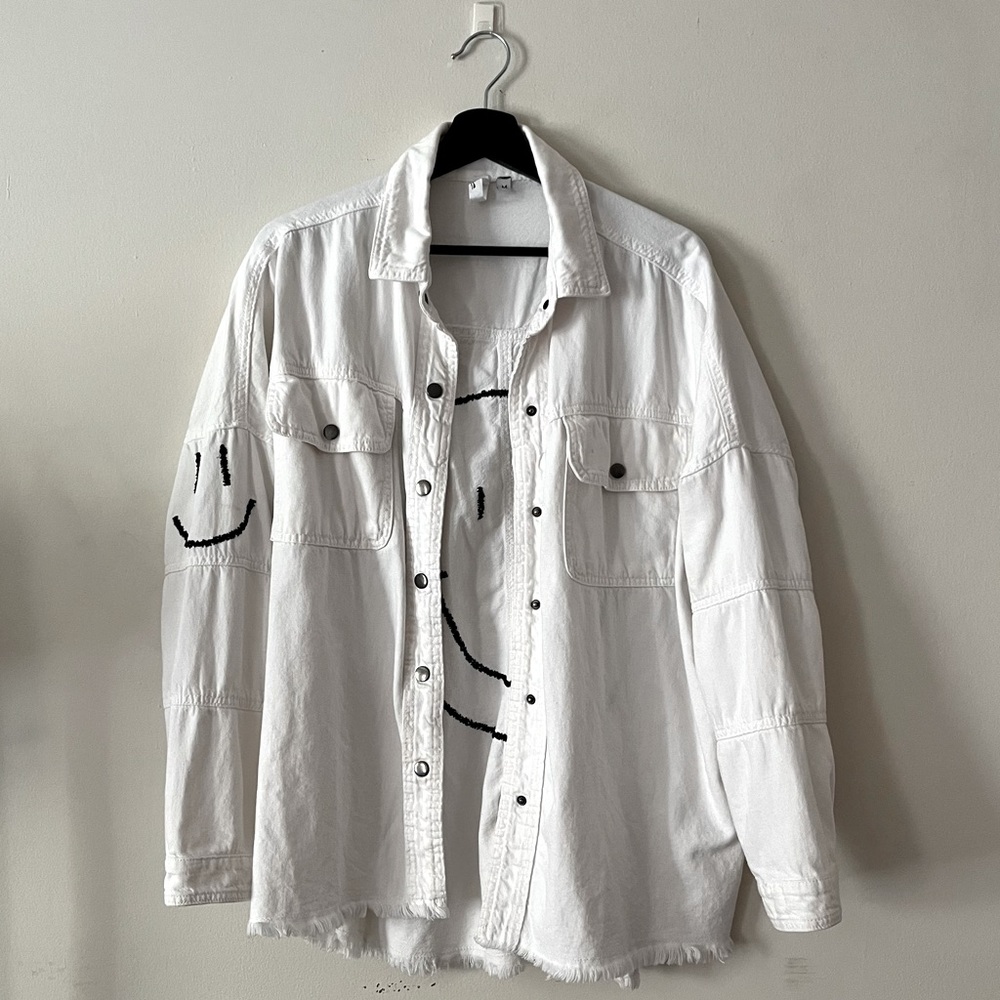 Boutique Embroidered Denim Shacket